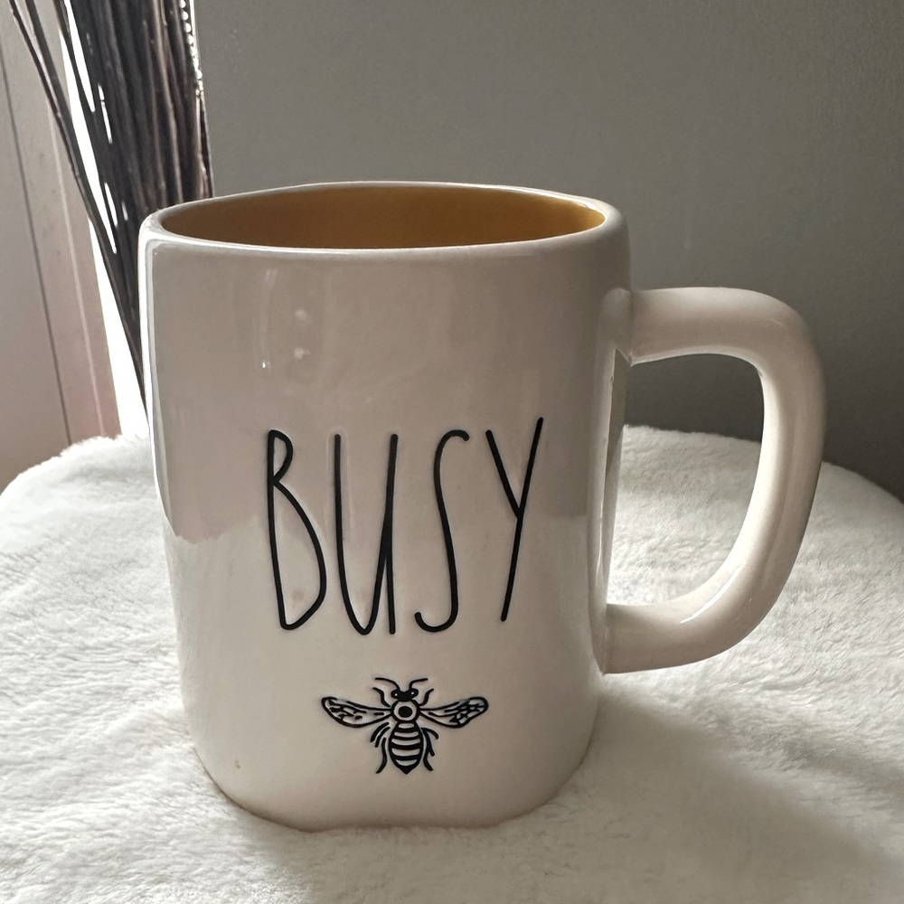 RAE DUNN “Busy Bee” Yellow Interior Mug